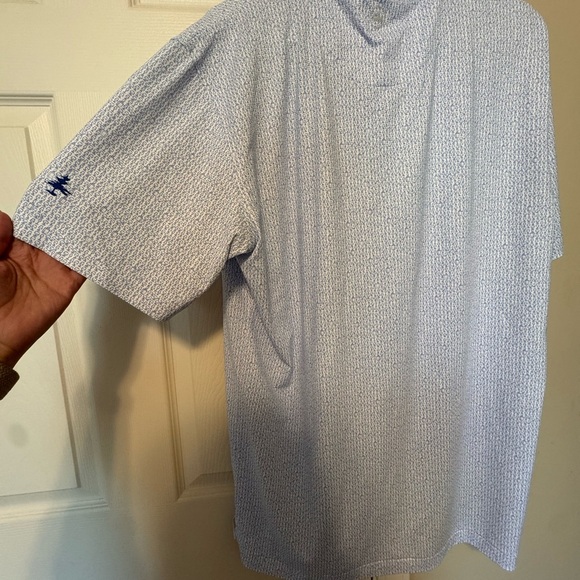 Peter Millar Light Blue Textured Polo Shirt - Picture 2 of 5